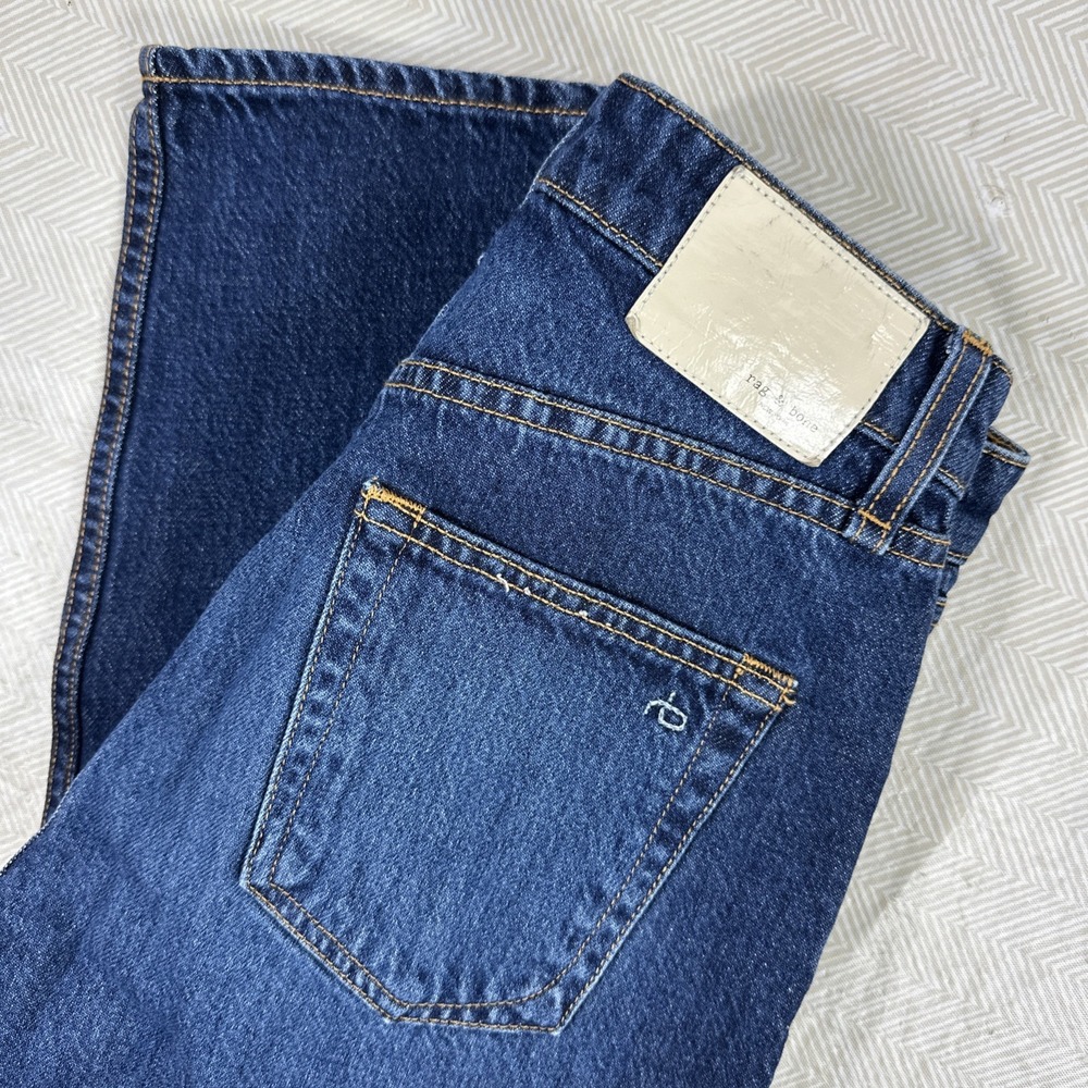 Rag & Bone Jeans Women's 24 Blue Dark Wash Nina High-Rise Ankle Cigarette Denim